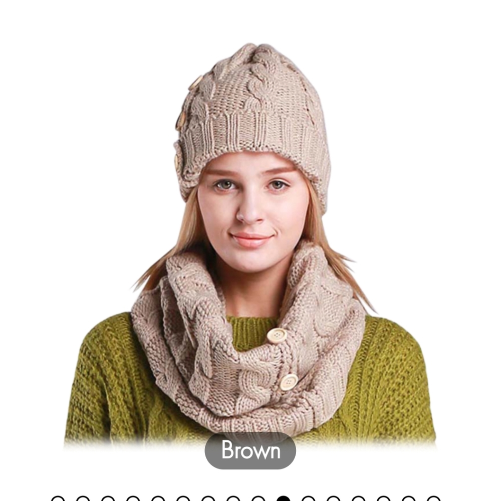 2-Piece: XIX Women's Winter Beanie and Scarf Set